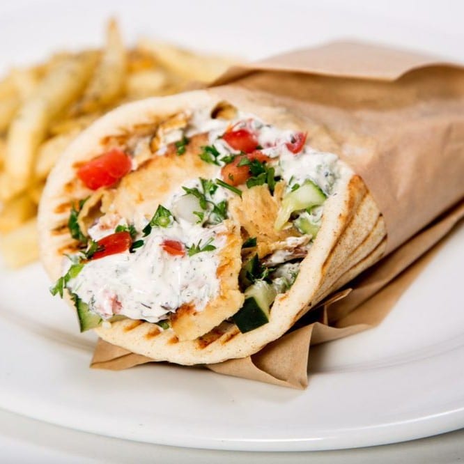 Grilled Chicken Breast Pita Sandwich.