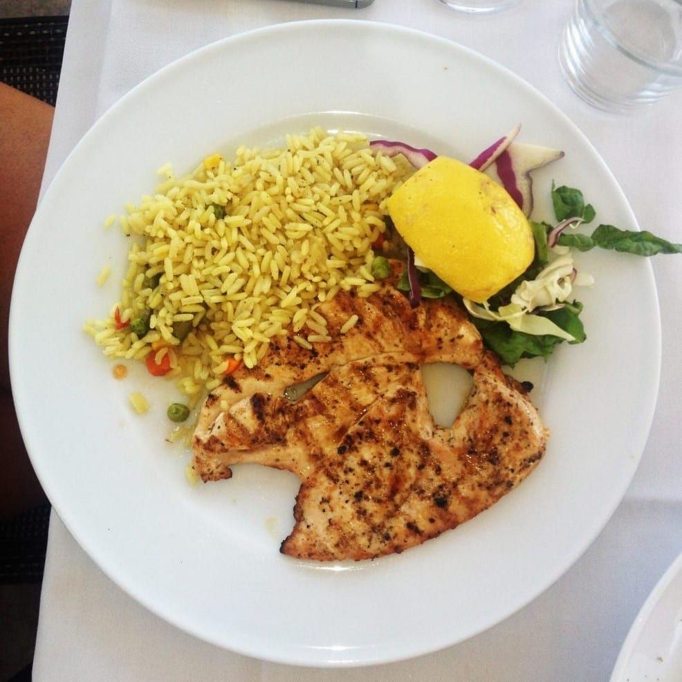 Grilled Chicken Breast Entree Plate.